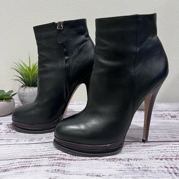 Aldo Shoes - Aldo Platform Black Leather Stiletto Booties